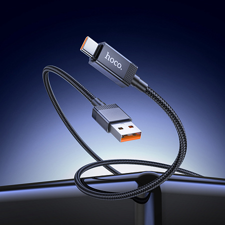USB Кабель Type-C, HOCO, X118, 1 метр, с дисплеем, цвет черный
