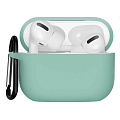 Чехол силиконовый для Airpods Pro/Pro 2, X-CASE, мятный с карабином