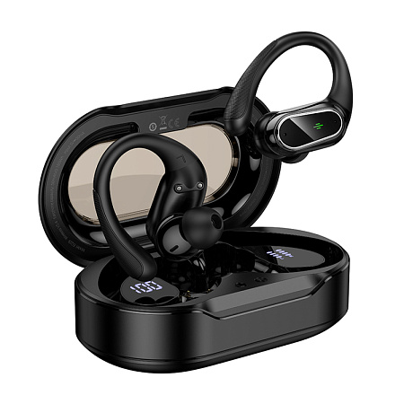 Беспроводные наушники EQ29, HOCO, TWS с заушинами, вакуумные, черный