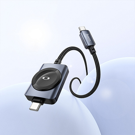 Беспроводное зарядное устройство, CW66 iWatch, Type-C, HOCO, с кабелем Type-C, черный