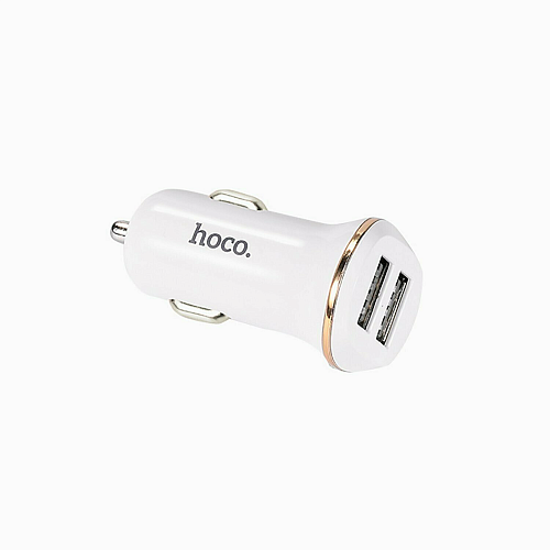 Автомобильное зарядное устройство, 2 USB 2.1A (Z1), usb cable lightning, HOCO, белый