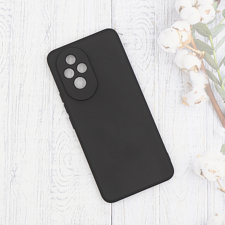 Чехол силиконовый для Honor 200, с микрофиброй внутри, с защитой камеры, X-CASE, черный