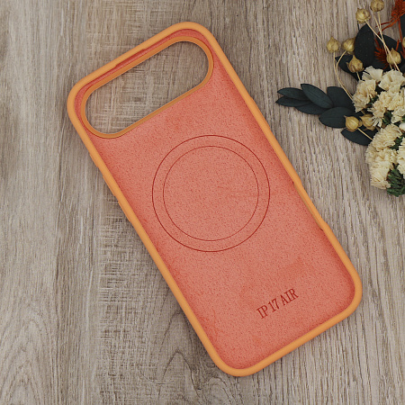 Чехол-накладка для iPhone 17 Air, Silicon Case, магнитный (MagSafe), без лого, X-CASE, оранжевый
