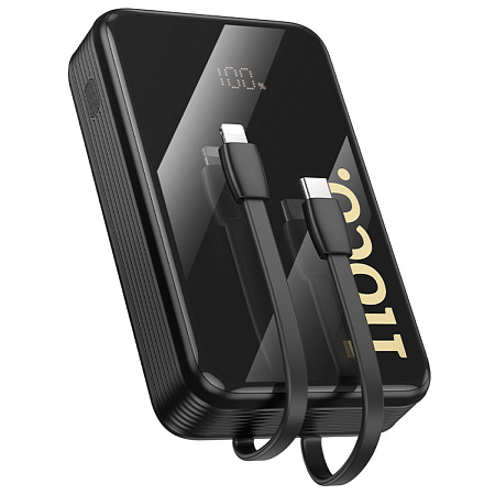 Универсальный Доп. Аккумулятор 20000mAh, Q37A, HOCO, выход: 1 USB (22.5W), 1 PD (20W), 2 кабеля, черный