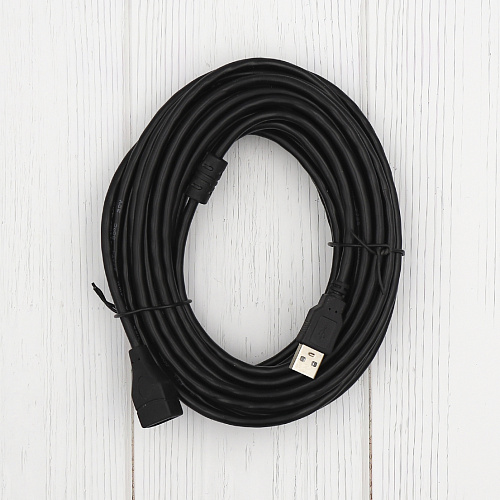 Кабель USB (папа)-USB (мама),  2.0 удлинитель, длина 9 м, цвет черный