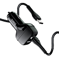 Автомобильное зарядное устройство, 2 USB 2.4A (Z36), usb cable Type-C, HOCO, черный
