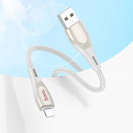 USB дата кабель Lightning, HOCO, U133, 1.2м, серый