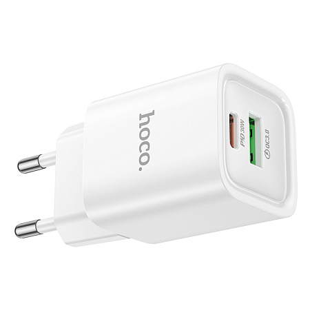 Сетевое зарядное устройство, 1 PD 30W + 1 USB 3.0 QC (C149A), HOCO, мини, белый