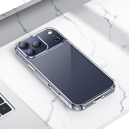 Чехол силиконовый для iPhone 17 Pro Max, Противоударная серия TPU, HOCO, прозрачный