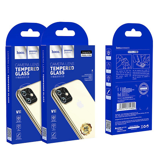 Защитное стекло на iPhone 11 Pro/11 Pro Max (V11) 2в1, HOCO, прозрачное на заднюю камеру Защитное стекло на iPhone 11 Pro/11 Pro Max (V11) 2в1, HOCO, прозрачное на заднюю камеру