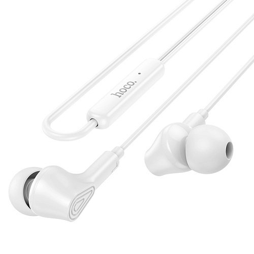 Проводные наушники M102, Ingenious universal earphones, HOCO, вакуумные с микрофоном, белые
