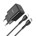 Сетевое зарядное устройство, 1 PD 20W (N27), HOCO, Type-C to Lightning, черный