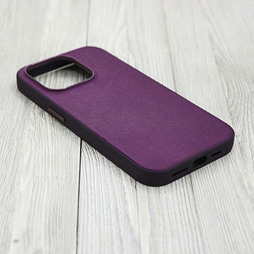 Чехол-накладка для iPhone 15 Pro, тканевый, магнитный (MagSafe), без лого, X-CASE, винный