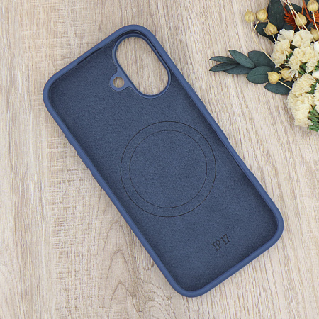 Чехол-накладка для iPhone 17, Silicon Case, магнитный (MagSafe), с дизайном, без лого, X-CASE, синий
