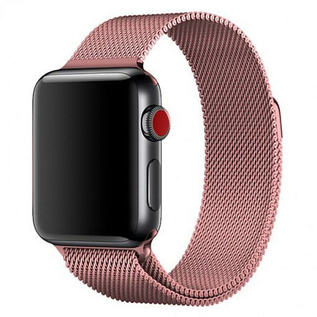 Ремешок на руку для Apple Watch 42/44/45/49 мм, Milanese loop, розовое золото