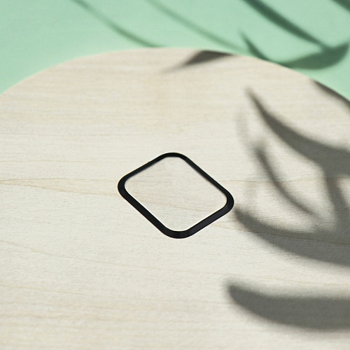 Защитное стекло на Apple Watch, 41mm, полный клей, прозрачное с черной рамкой