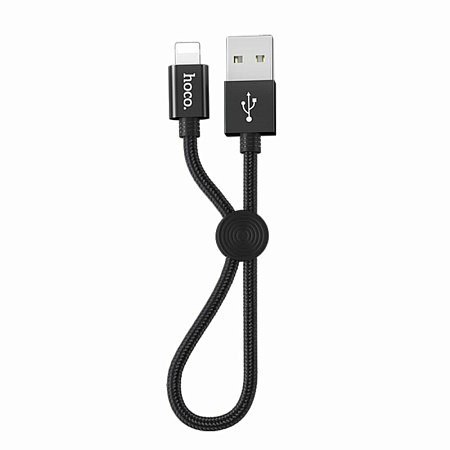 USB дата кабель Lightning, HOCO, X35, 25 см, черный