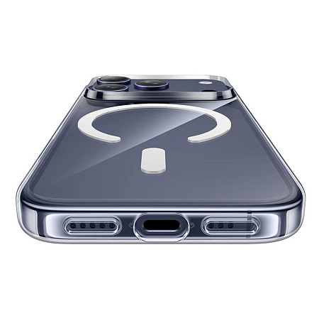 Чехол для iPhone 17 Pro Max, PC+TPU, Магнитный (MagSafe), AS4, HOCO, прозрачный