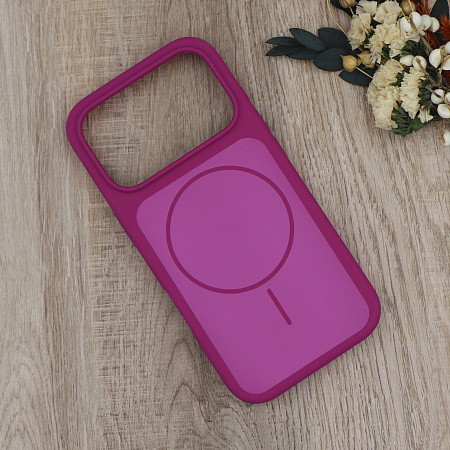 Чехол-накладка для iPhone 17 Pro Max, Silicon Case, магнитный (MagSafe), с дизайном, без лого, X-CASE, винный
