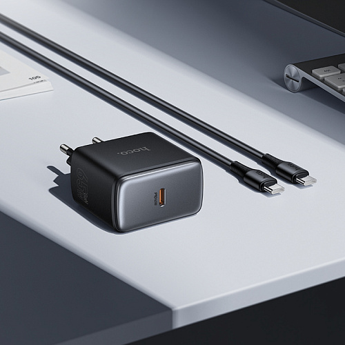 Сетевое зарядное устройство, 1 PD 65W (C159A), HOCO, Type-C to Type-C, цвет черный