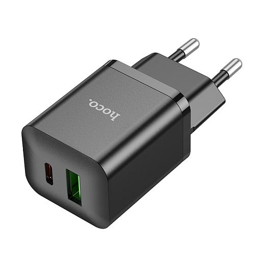 Сетевое зарядное устройство, 1 PD 18W + 1 USB 3.0 QC (N28), HOCO, черный
