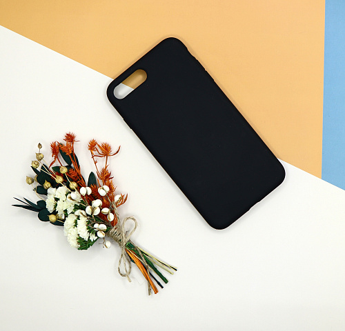 Чехол-накладка для iPhone 7 Plus/8 Plus, Silicon Case, без лого, черный