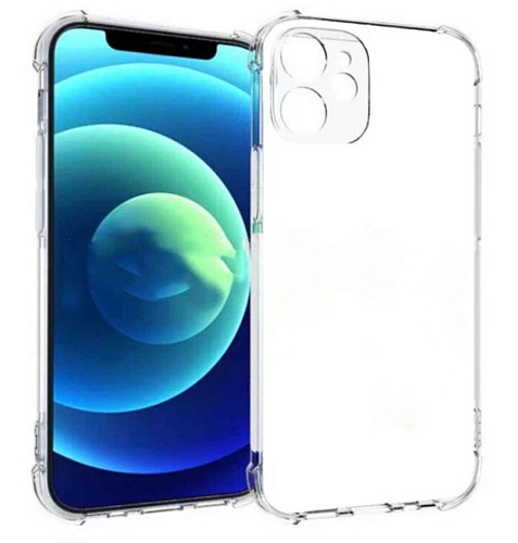 Чехол силиконовый для iPhone 12 Mini (5.4), усиленные края, микс, X-CASE, прозрачный