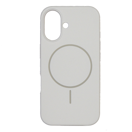 Чехол-накладка для iPhone 16, Silicon Case, магнитный (MagSafe), без лого, X-CASE, белый