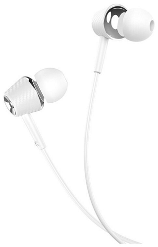 Проводные наушники M70 Graceful universal earphones with mic,hoco, белые