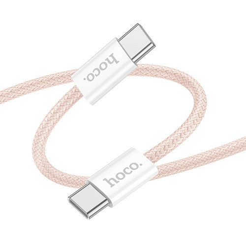 Кабель Type-C на Type-C, HOCO, X104, 1м, 60W, розовый