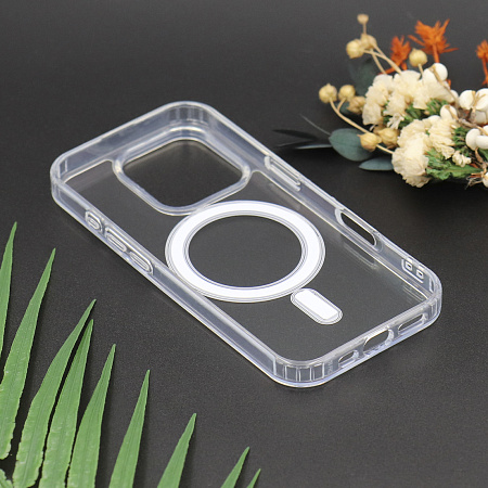 Чехол силиконовый для iPhone 16 Pro Max, Магнитный (MagSafe), X-CASE, прозрачный