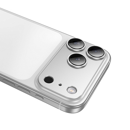 Защитное стекло для iPhone 17 Pro, V16, HOCO, на заднюю камеру, алюминий, серебряный
