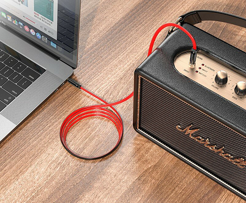 AUX Audio кабель 3,5 мм, UPA16, HOCO, черно-красный