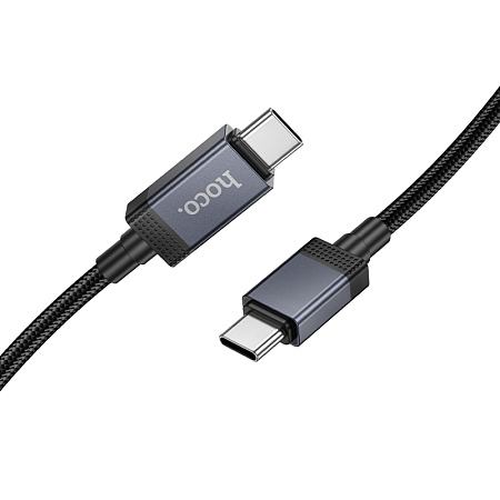 Кабель Type-C на Type-C, HOCO, X118, 1м, 60W, с дисплеем, черный