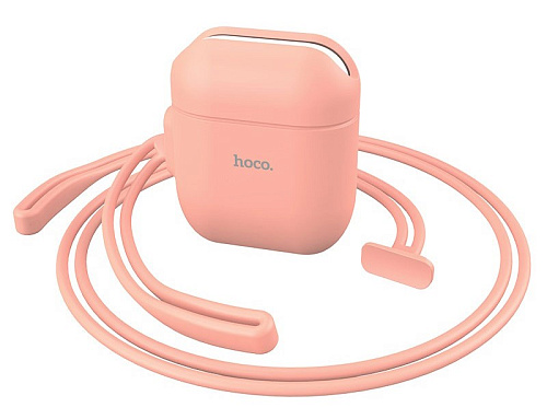 Чехол силиконовый для Airpods 1/Airpods 2, WB12, HOCO, розовый