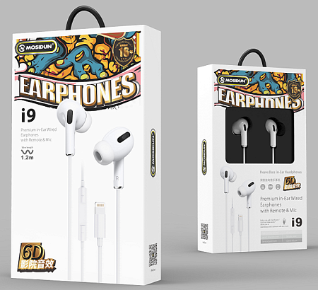 Наушники Mosidun i9 Lightning Pro, с bluetooth, белые