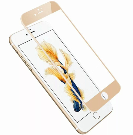 Защитное стекло на iPhone 6/6S 2в1, золотое, X-CASE