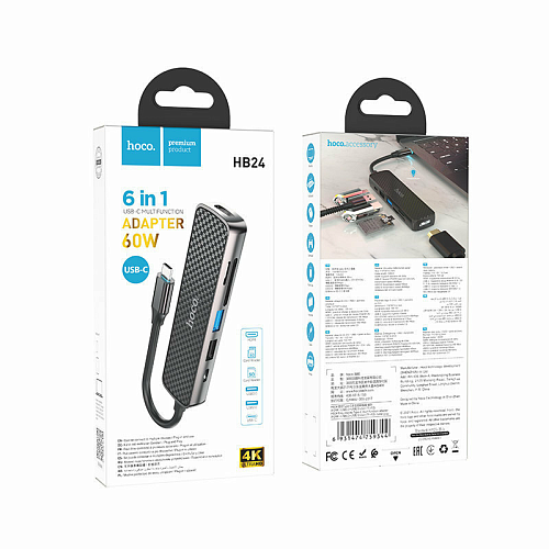 USB  (HB24) c 1 Type-C  HDMI+USB3.0+USB 2.0+MicroSD+SD+USB-C, HOCO,  