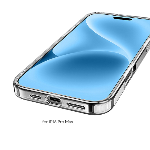 Чехол силиконовый для iPhone 16 Pro Max, Магнитный (MagSafe), HOCO, прозрачный