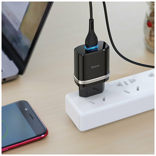 Сетевое зарядное устройство, 1 USB 3.0A (C12Q), HOCO, черный