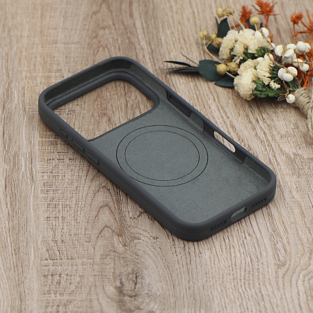 Чехол-накладка для iPhone 17 Pro, Silicon Case, магнитный (MagSafe), с дизайном, без лого, X-CASE, угольно-серый