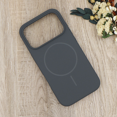 Чехол-накладка для iPhone 17 Pro Max, Silicon Case, магнитный (MagSafe), без лого, X-CASE, угольно-серый