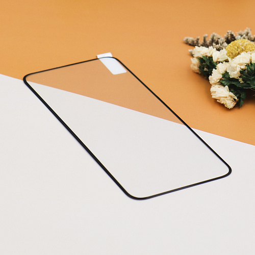 Защитное стекло на TECNO Spark 40 Pro+, полный клей, прозрачное с черной рамкой, X-CASE
