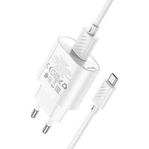 Сетевое зарядное устройство, 1 USB 3.0A 18W (C109A), HOCO, Micro, белый