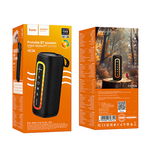 Колонка HC36 Brocade sports BT speaker, HOCO, время работы: 3ч, черный