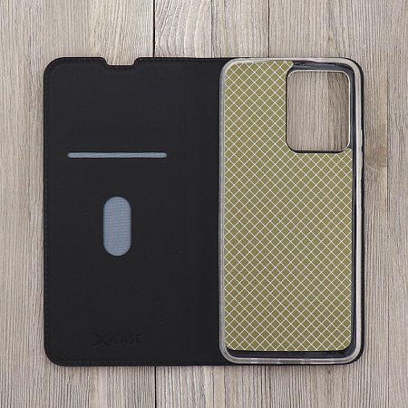Чехол-книжка для Xiaomi Redmi Note 12 (4G), X-CASE, боковой, черный