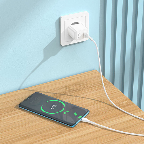 Сетевое зарядное устройство, 1 USB 3.0A (C98A), HOCO, Type-C, белый