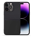 Чехол силиконовый для iPhone 14 Pro (6.1), с карманом для карты, с защитой камеры, X-CASE, черный