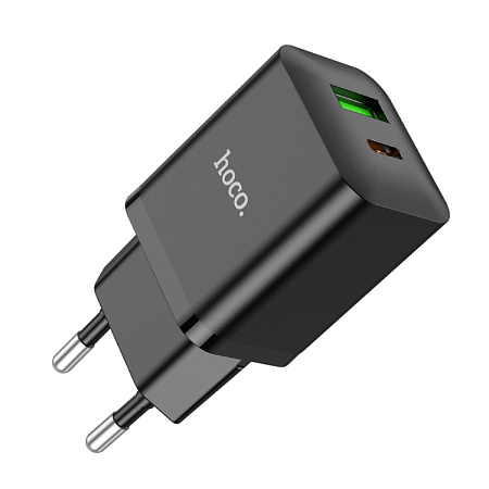 Сетевое зарядное устройство, 1 PD 18W + 1 USB 3.0 QC (N28), HOCO, черный