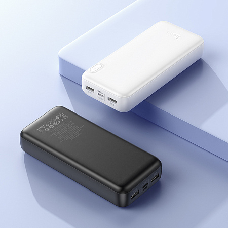 Универсальный Доп. Аккумулятор 20000mAh, J128A, HOCO, выход: 2 USB (5V/2A), черный